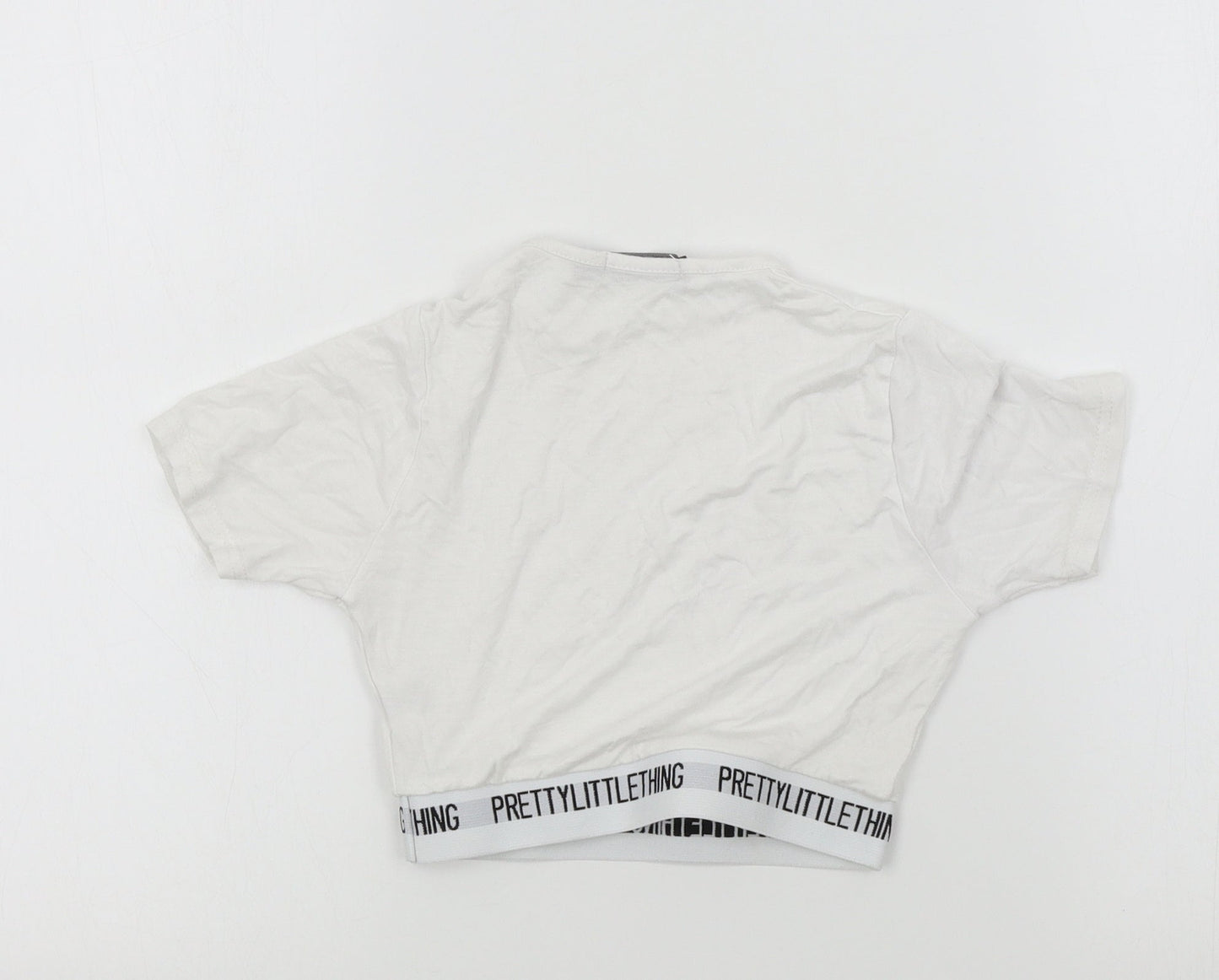 PRETTYLITTLETHING Womens Silver Colourblock  Basic T-Shirt Size 4