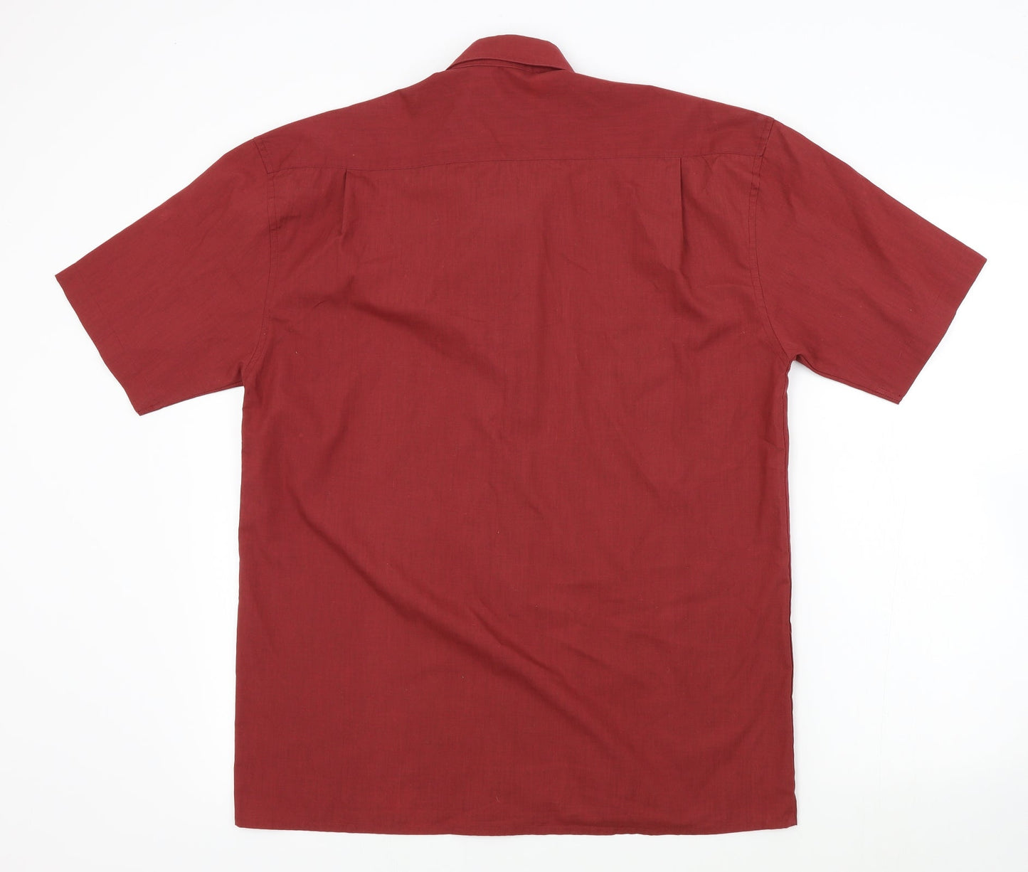 Classic Mens Red Colourblock   Button-Up Size M