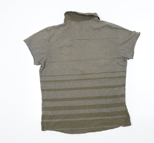 IRONMAN Mens Brown Colourblock   Polo Size L