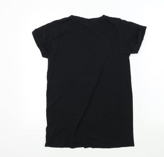 New Look Womens Black Colourblock  Basic T-Shirt Size 8