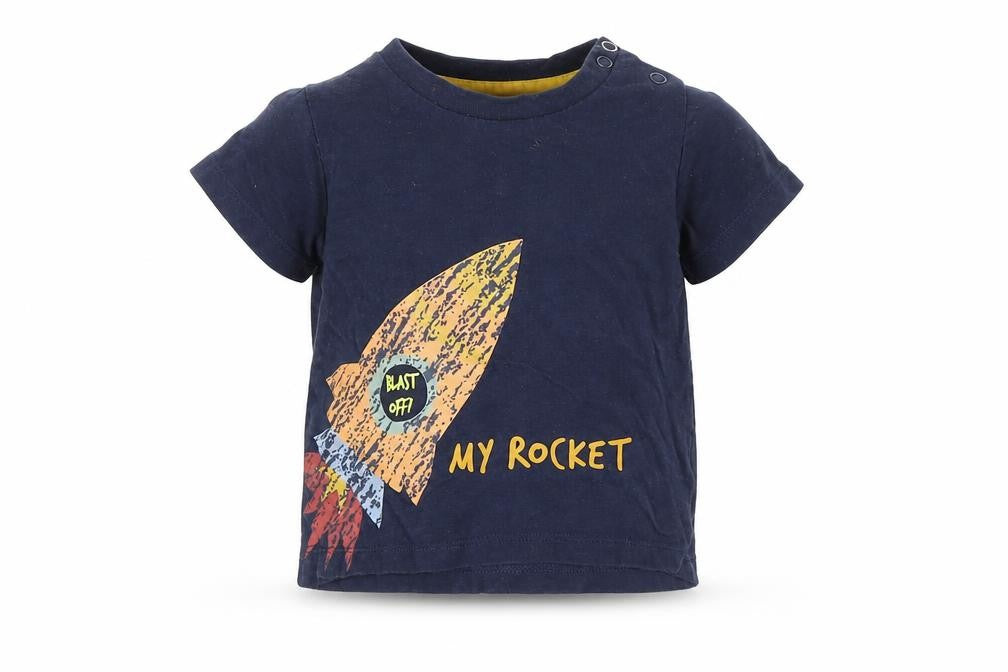 F&F Boys Blue Chevron  Basic T-Shirt Size 3-6 Months