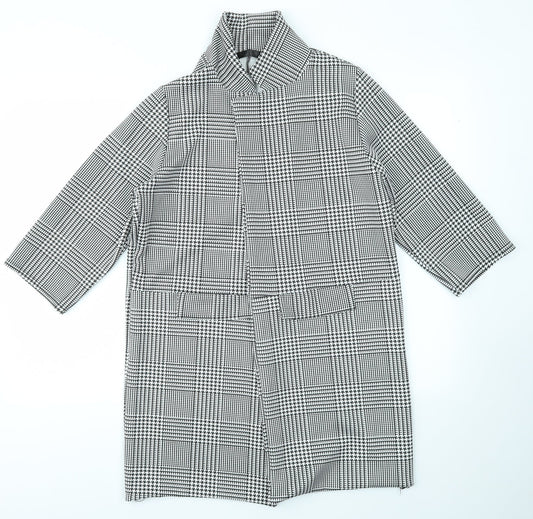 rebellious Womens Grey Check  Overcoat Jacket Size 14