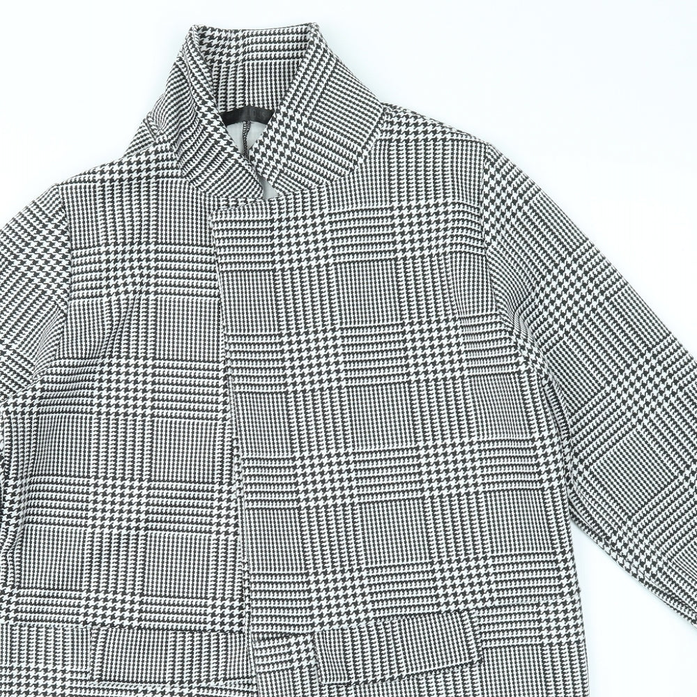 rebellious Womens Grey Check  Overcoat Jacket Size 14