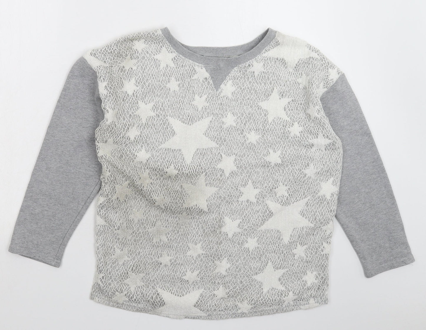 Sophyline Womens Grey Geometric  Pullover Jumper Size M