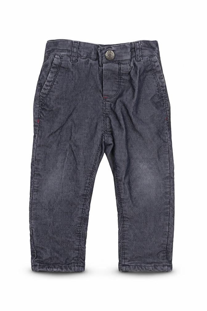 Front view of Merc Baby Blue Corduroy Capri Trousers, size 9-12, Months