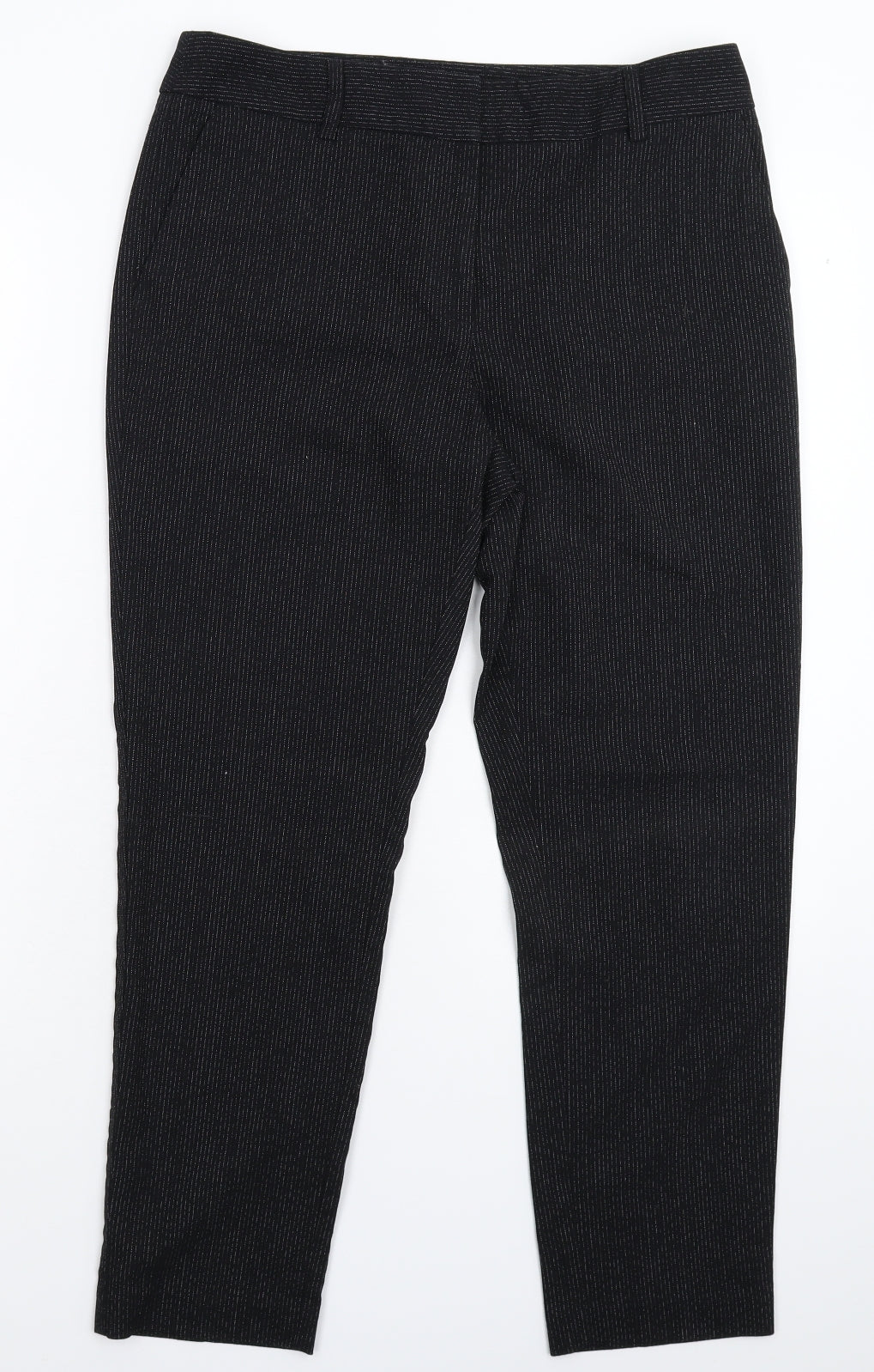 NEXT Womens Black Striped  Dress Pants Trousers Size 10 L25 in