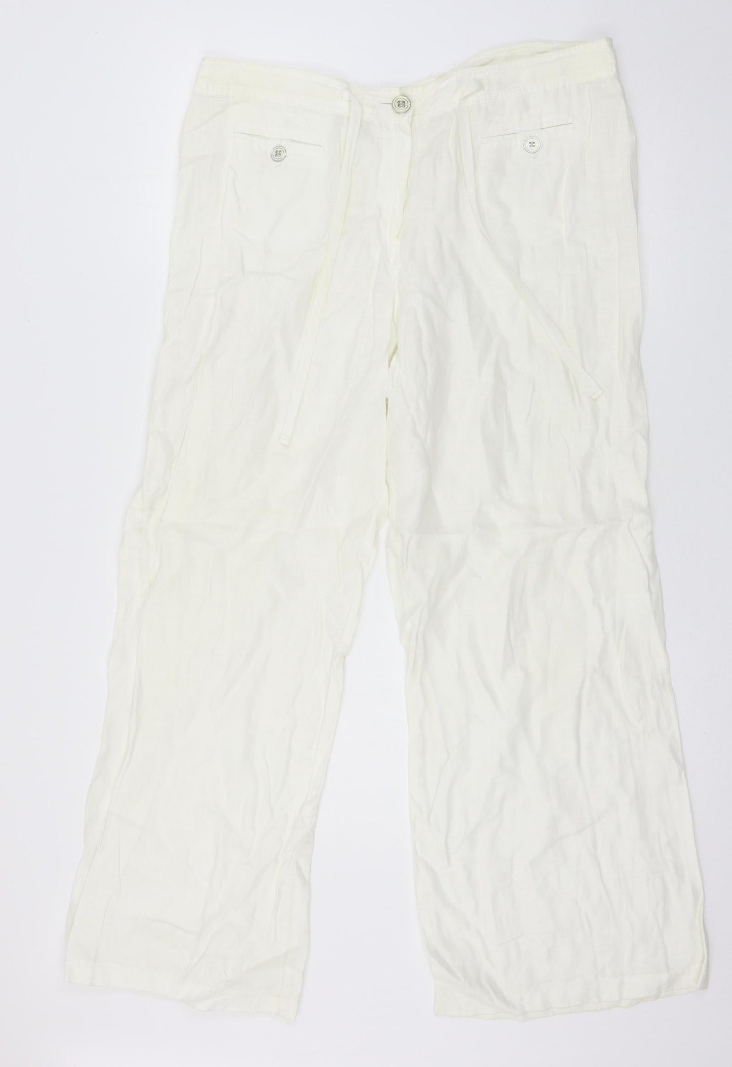 Marks and Spencer Womens Ivory   Trousers  Size 16 L29 in