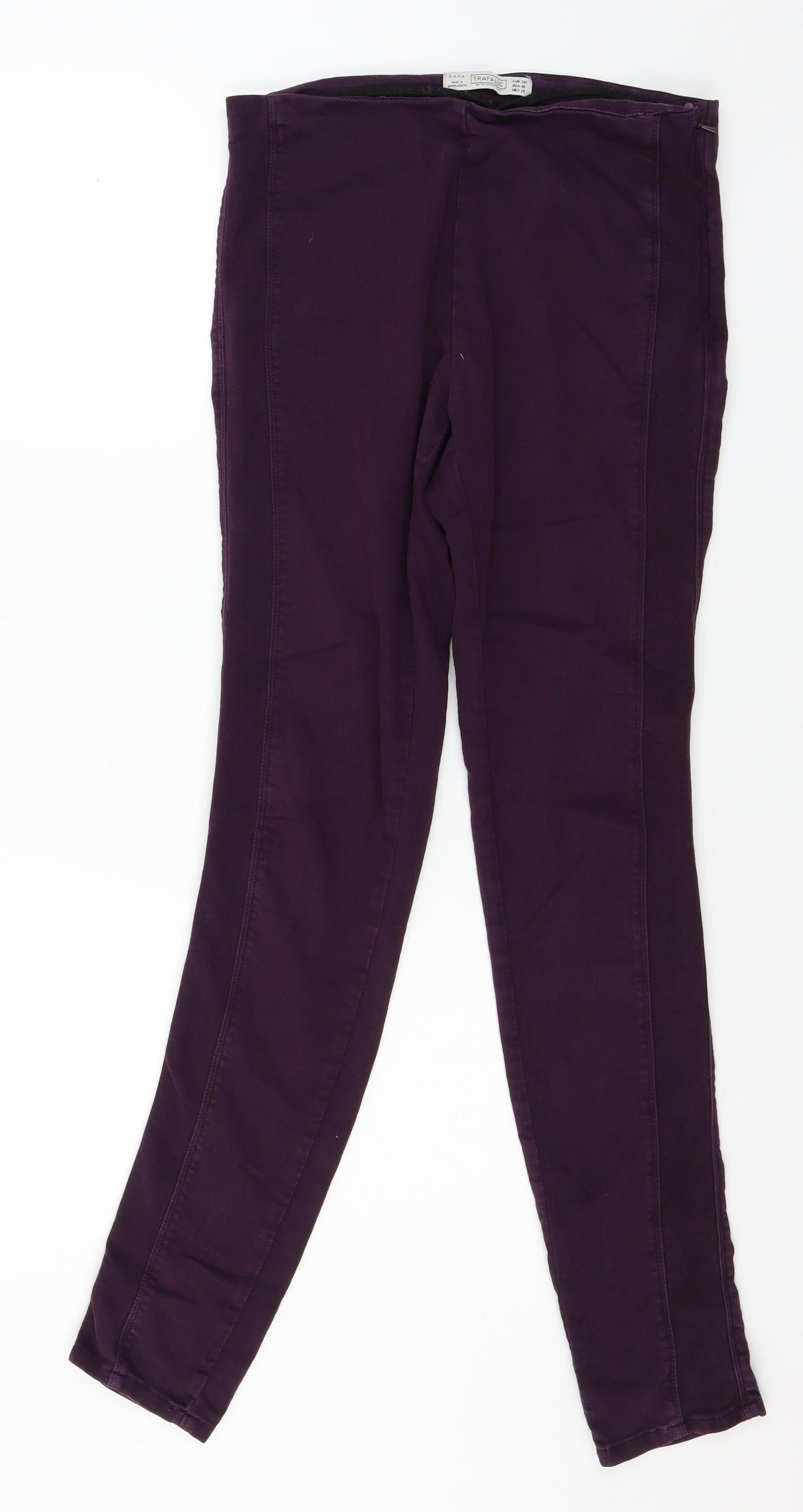 Zara Womens Purple  Jersey Trousers  Size 10 L30 in