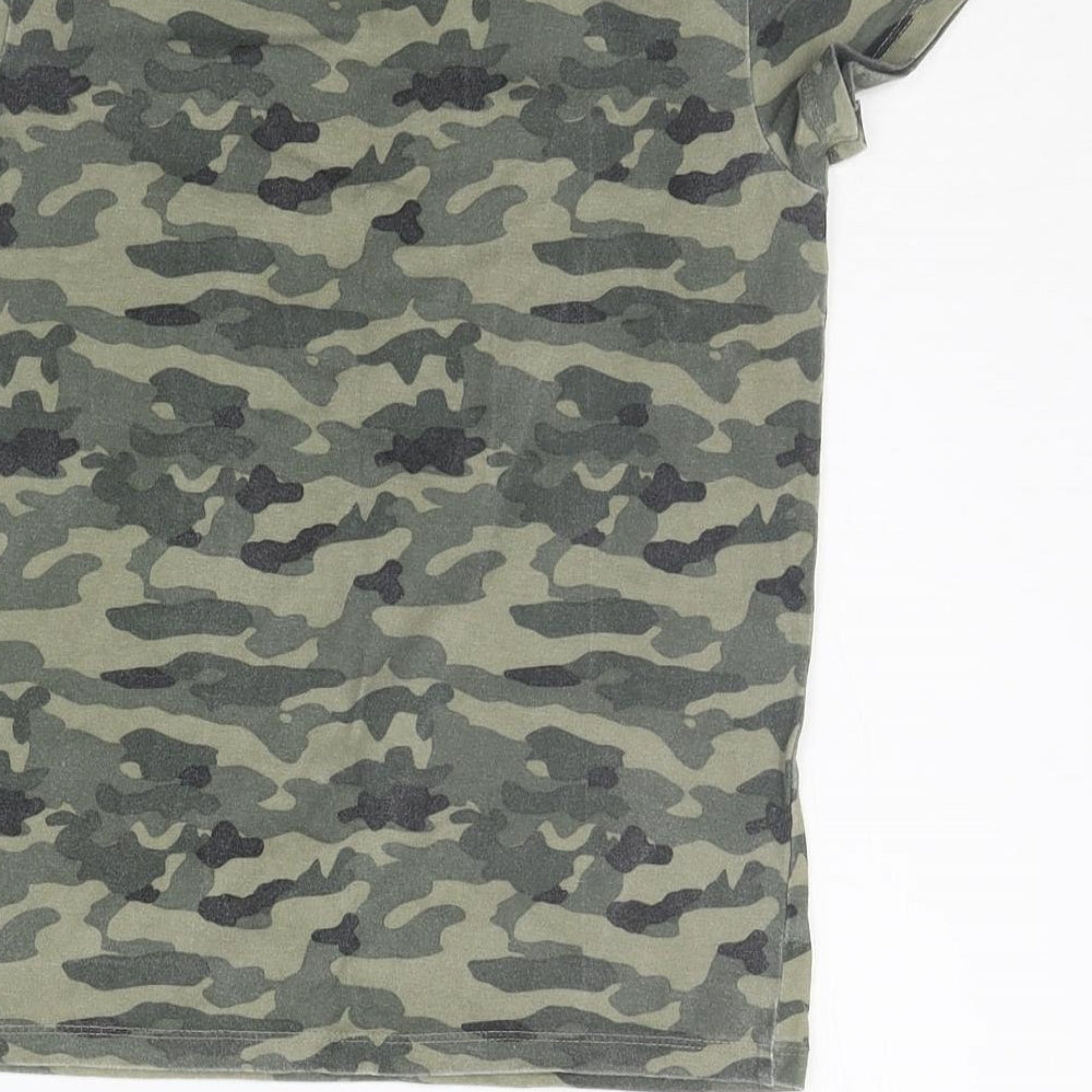 Primark Boys Green Geometric  Basic T-Shirt Size 9-10 Years