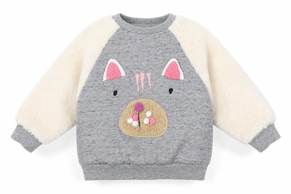 Front view of Next Baby Grey jumper, size 3-6, Months