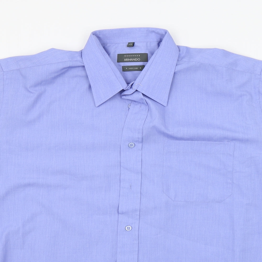 ARMANDO Mens Blue    Button-Up Size 17.5