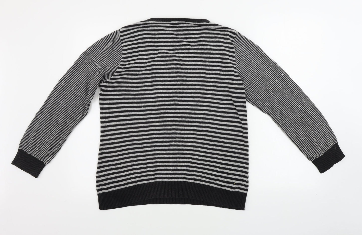 Marks and Spencer  Womens Grey Striped  Pullover Jumper Size 16