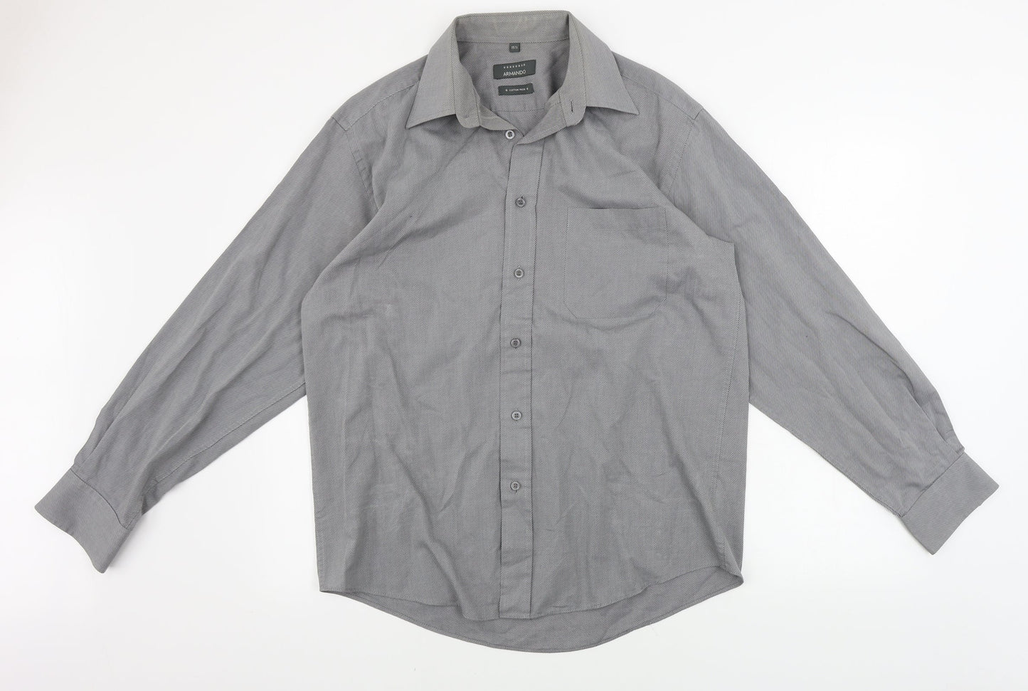 ARMANDO   Mens Grey    Button-Up Size 15