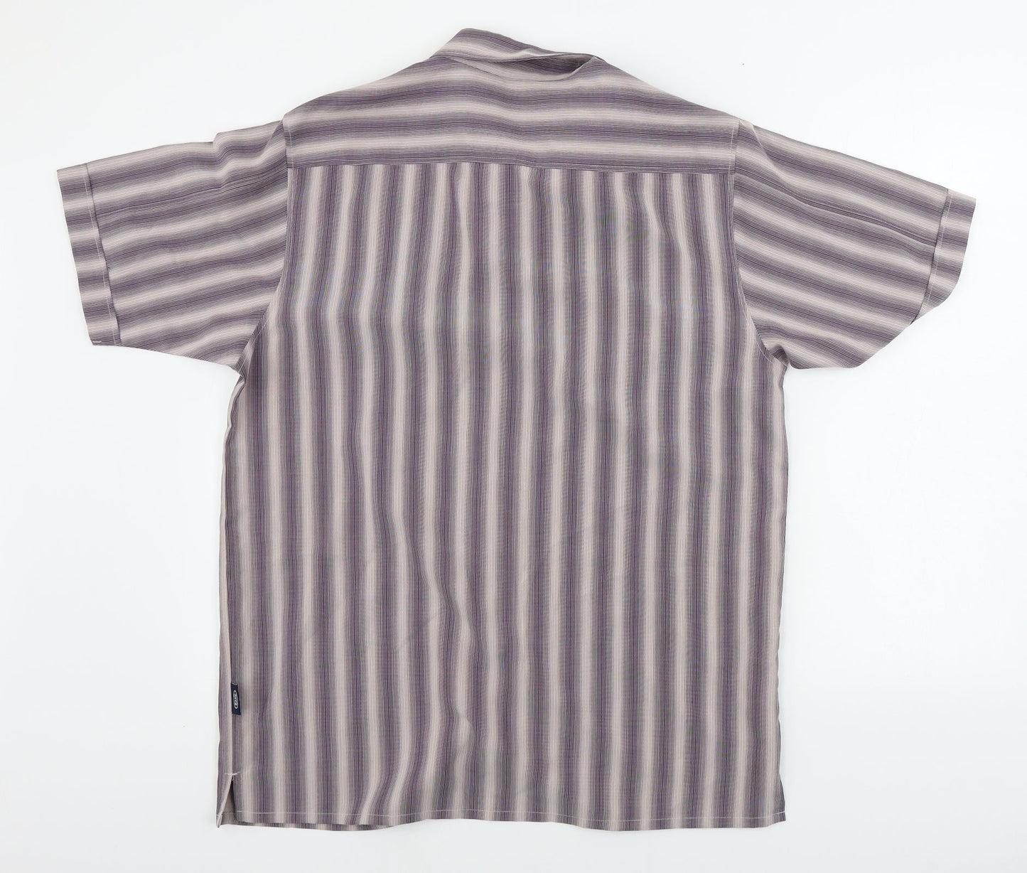 Easy Mens Brown Striped   Button-Up Size M