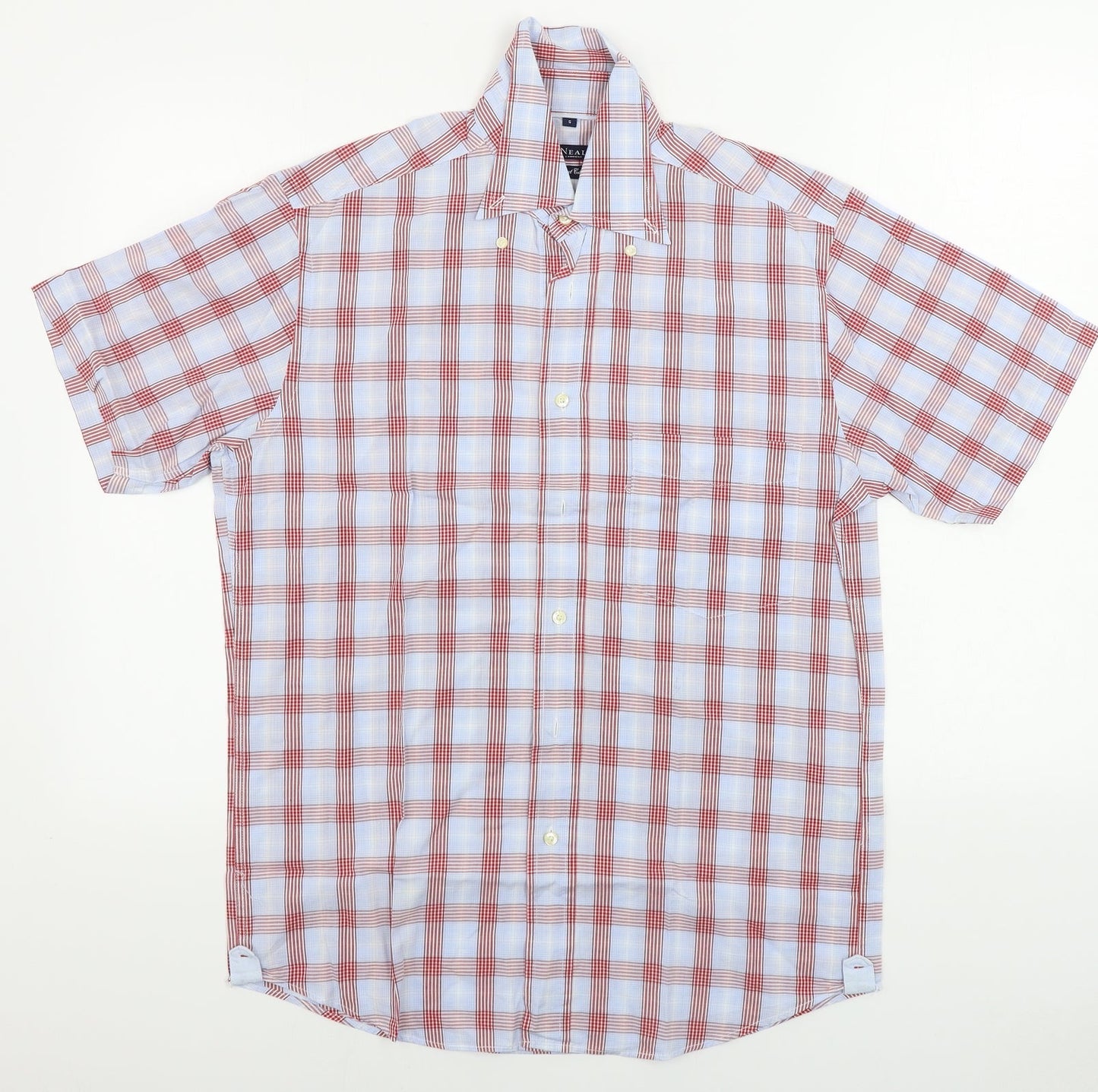 MCNEAL  Mens Blue Check   Button-Up Size S