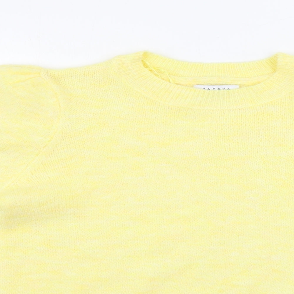 Papaya Womens Yellow   Pullover Jumper Size S