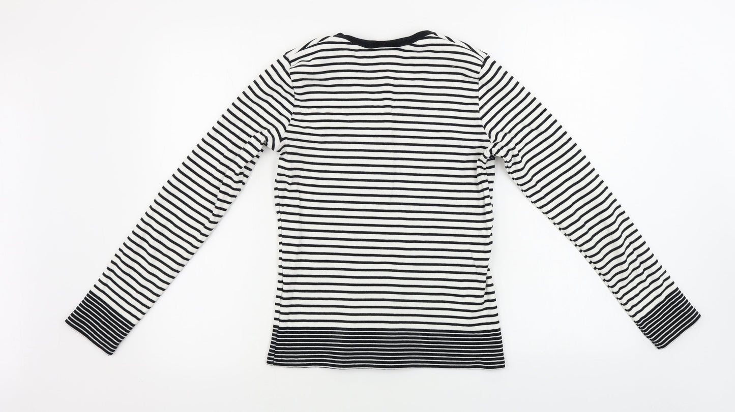 NEXT Womens White Striped  Pullover Jumper Size 12