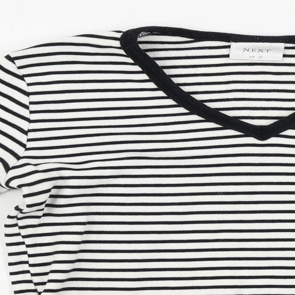 NEXT Womens White Striped  Pullover Jumper Size 12