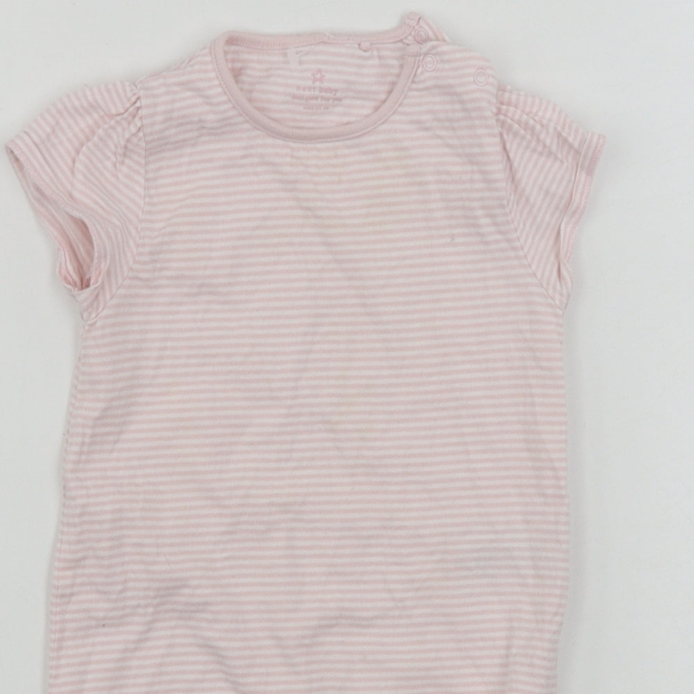 NEXT  Girls Pink Striped  Babygrow One-Piece Size 12-18 Months