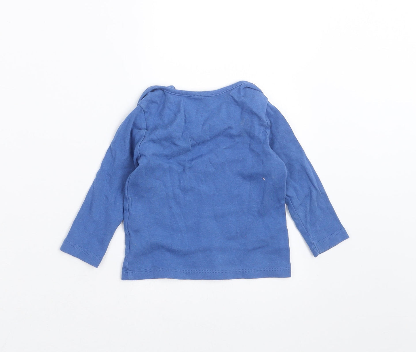 Preworn Baby Blue   Basic T-Shirt Size 6-9 Months  - Mr happy