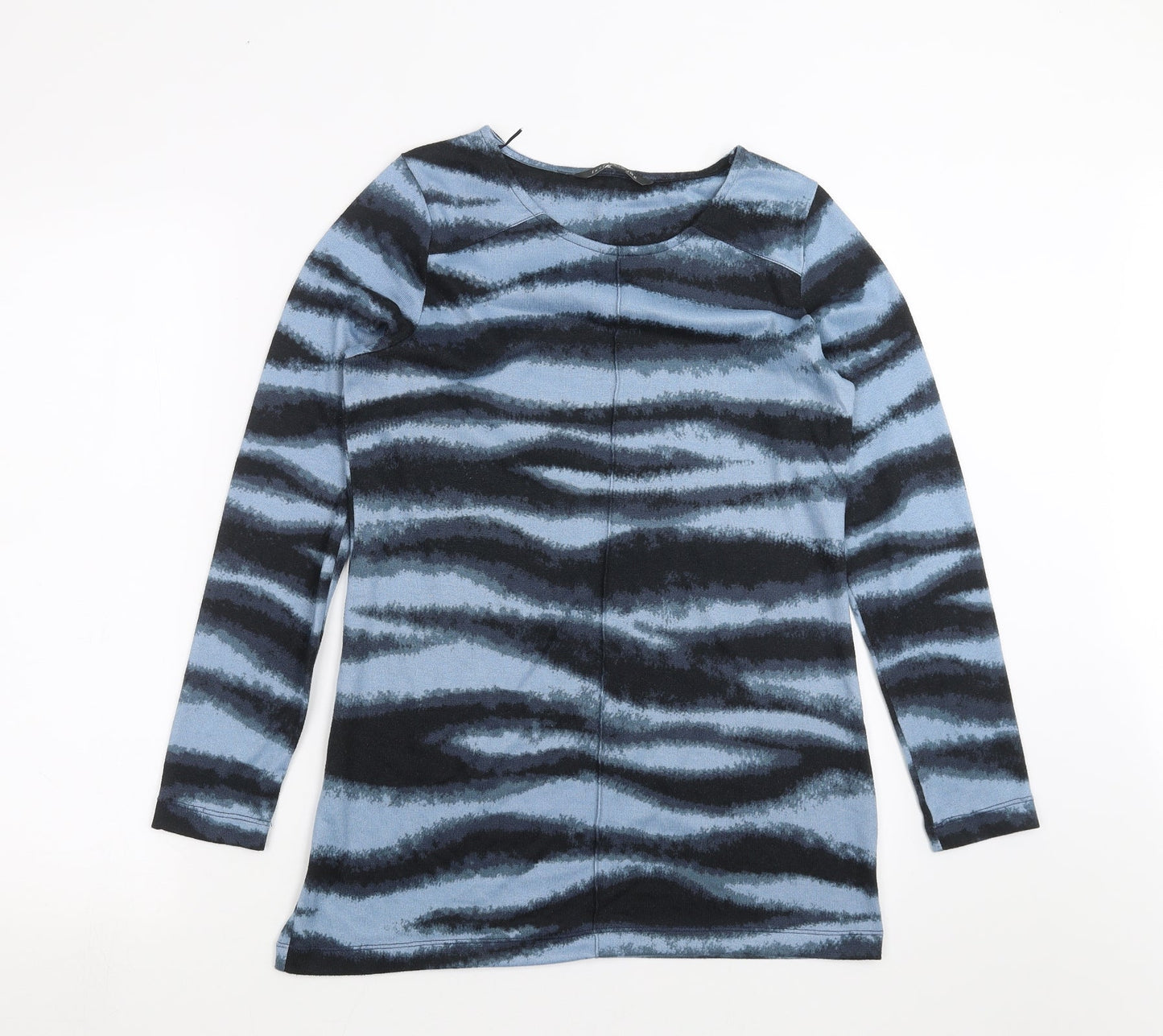 Love Leisure Womens Blue Geometric Knit Pullover Jumper Size 10