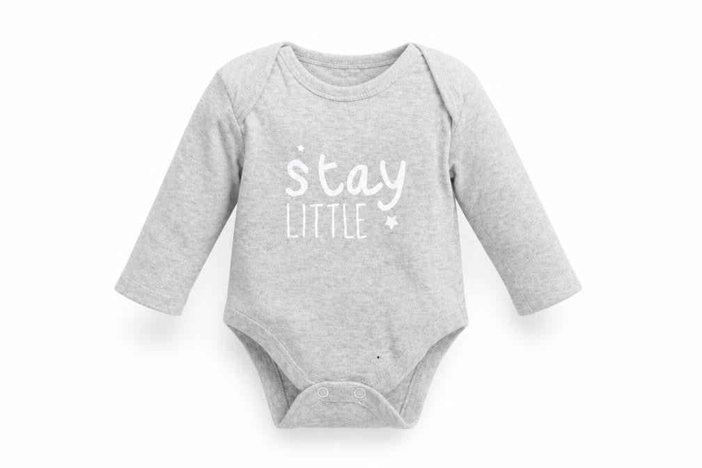 Matalan Baby Grey   Babygrow One-Piece Size 0-3 Months  - stay little