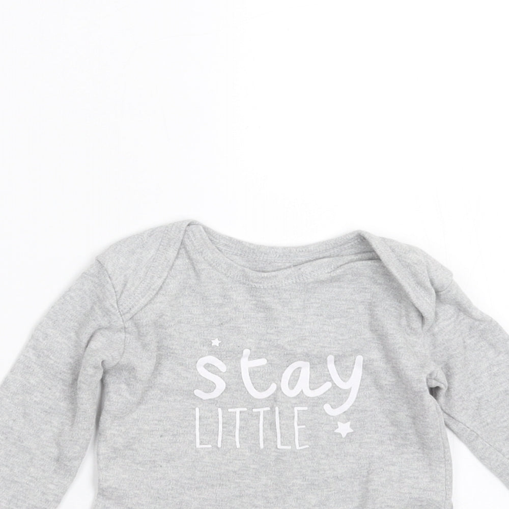 Matalan Baby Grey   Babygrow One-Piece Size 0-3 Months  - stay little