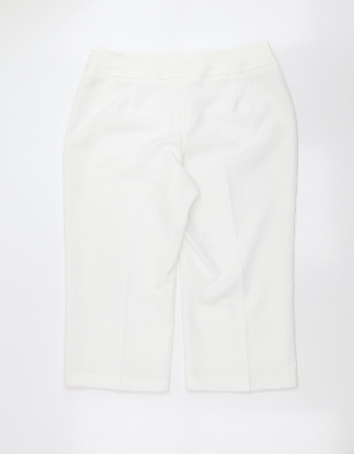 BM Womens White   Cropped Trousers Size 14 L20 in