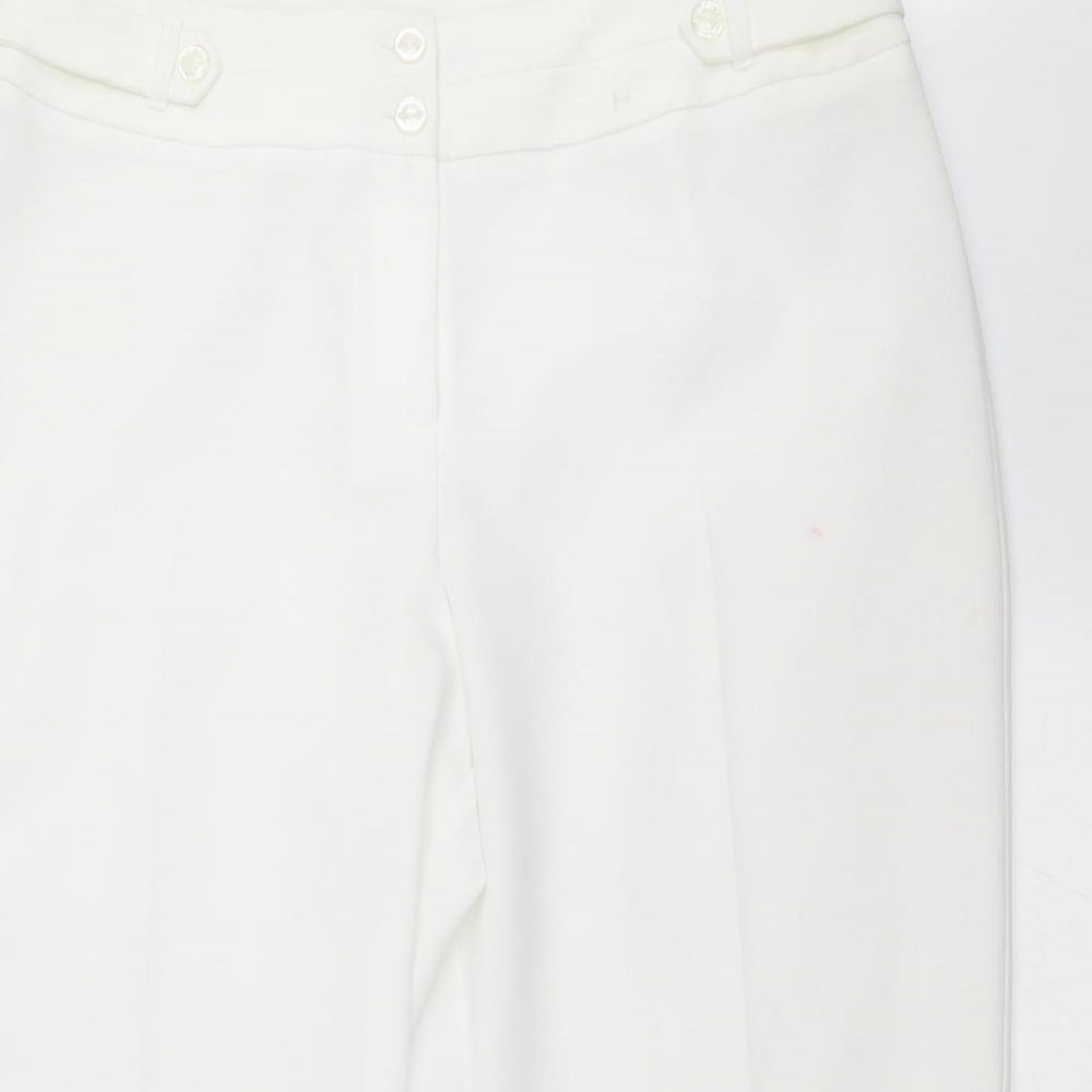 BM Womens White   Cropped Trousers Size 14 L20 in
