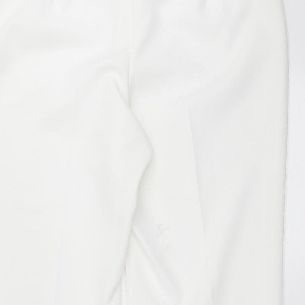 BM Womens White   Cropped Trousers Size 14 L20 in