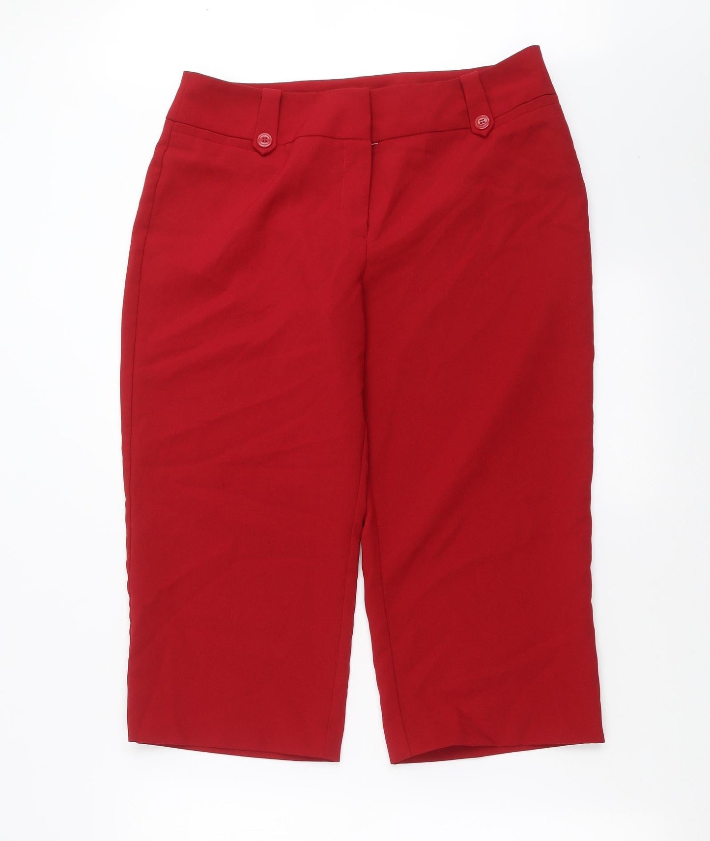 BM Womens Red   Cropped Trousers Size 14 L20 in