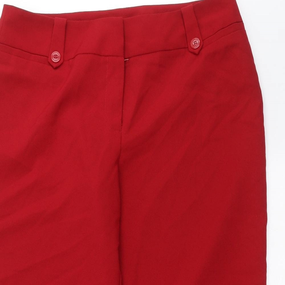 BM Womens Red   Cropped Trousers Size 14 L20 in