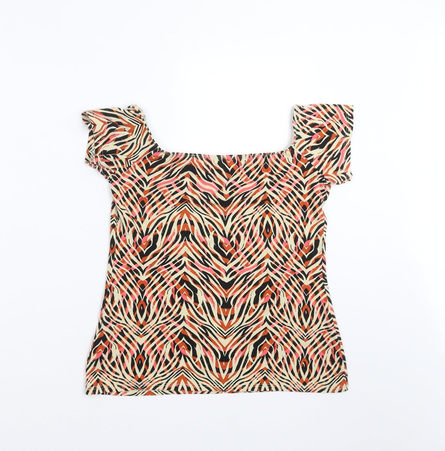 Dorothy Perkins Womens Multicoloured Geometric  Basic T-Shirt Size 12