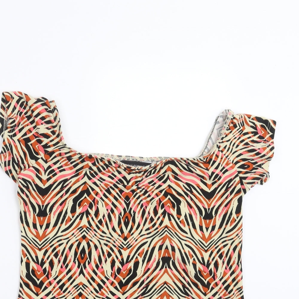 Dorothy Perkins Womens Multicoloured Geometric  Basic T-Shirt Size 12