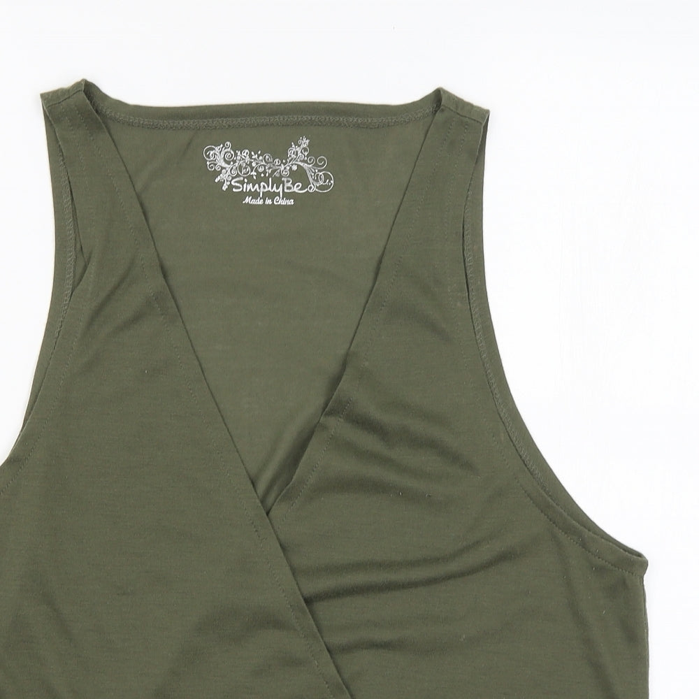 Simply Be Womens Green   Wrap Tank Size 22