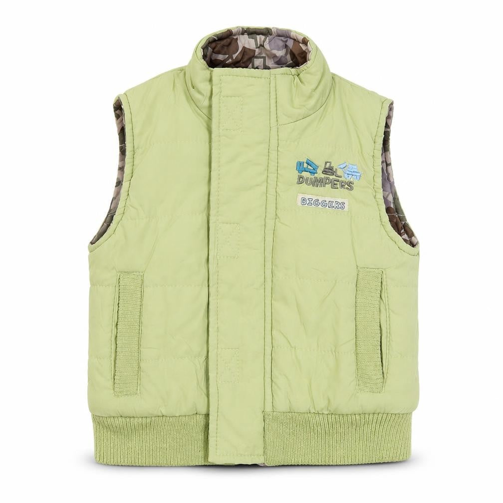 Front view of Adams Baby Green Gilet Coat, size 3-6, Months