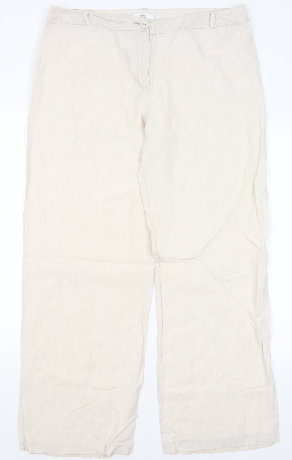 M&S Womens Beige   Trousers  Size 18 L31 in