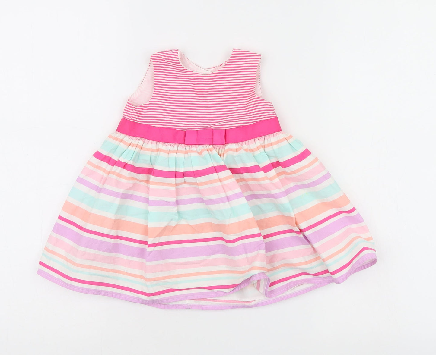 George Girls Ivory Striped  Tank Dress  Size 3-6 Months
