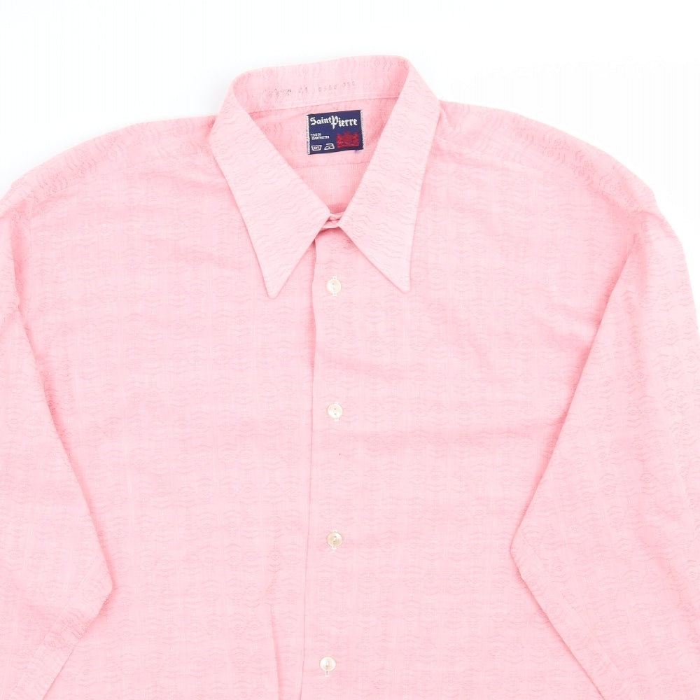 Saint pierre Mens Pink Geometric   Button-Up
