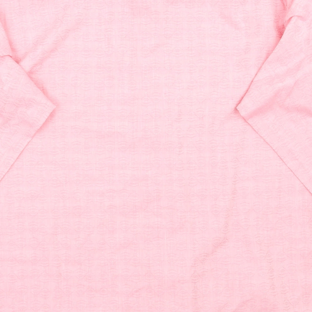 Saint pierre Mens Pink Geometric   Button-Up