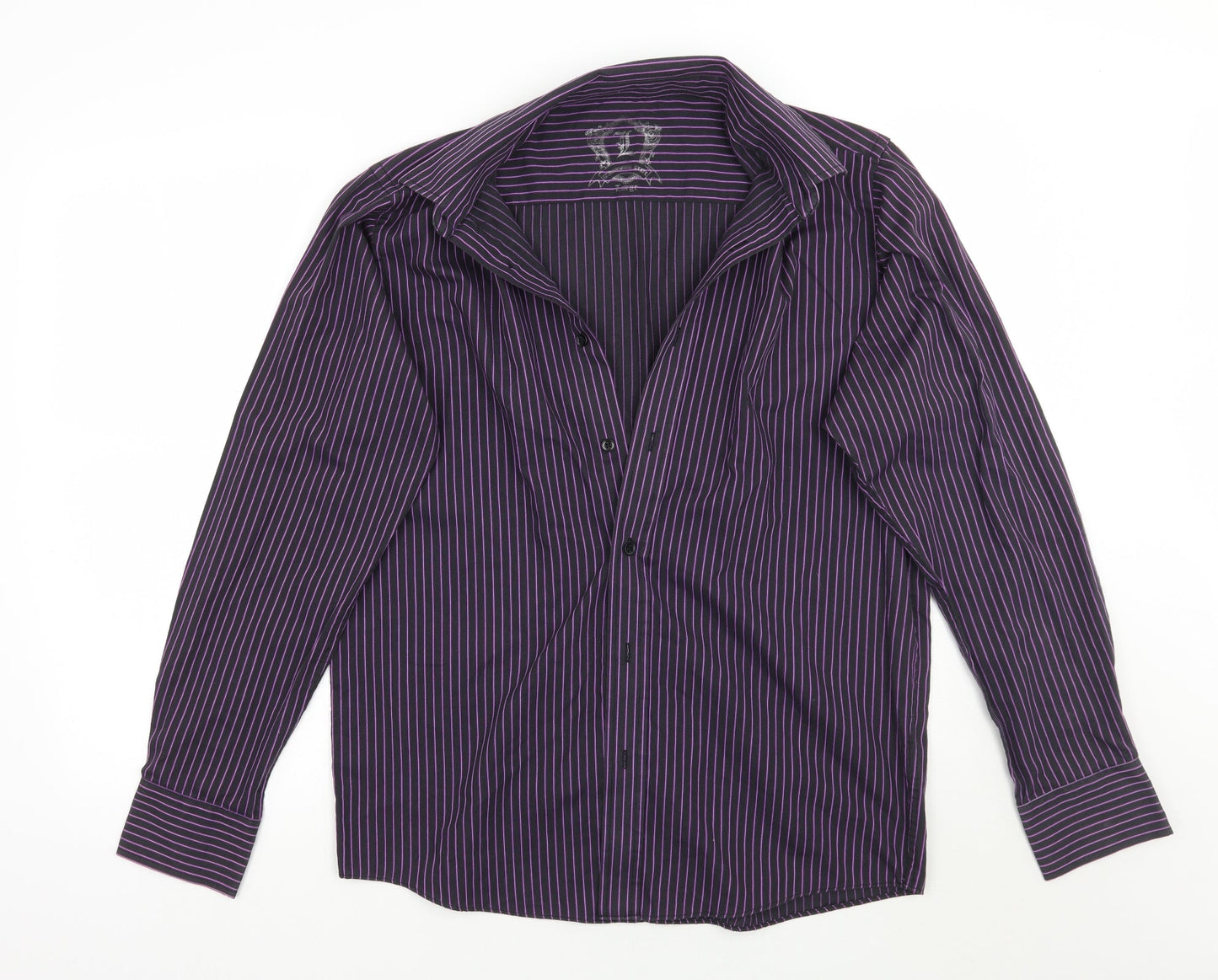 Cedar Wood State Mens Purple Striped   Button-Up Size L
