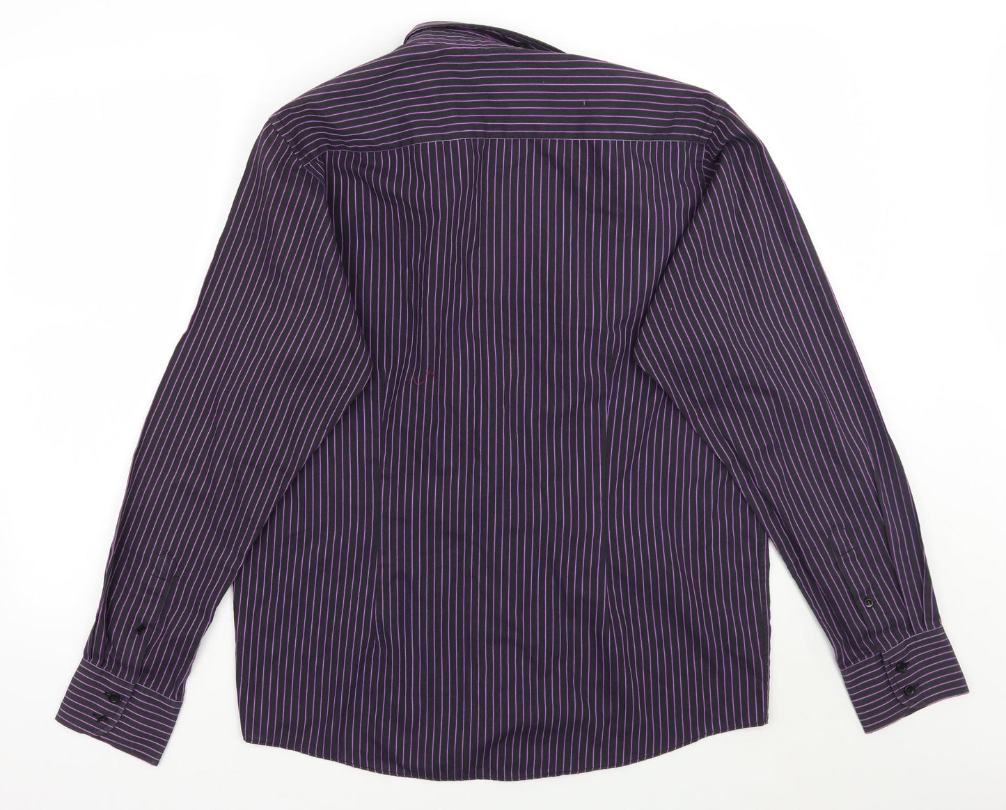 Cedar Wood State Mens Purple Striped   Button-Up Size L
