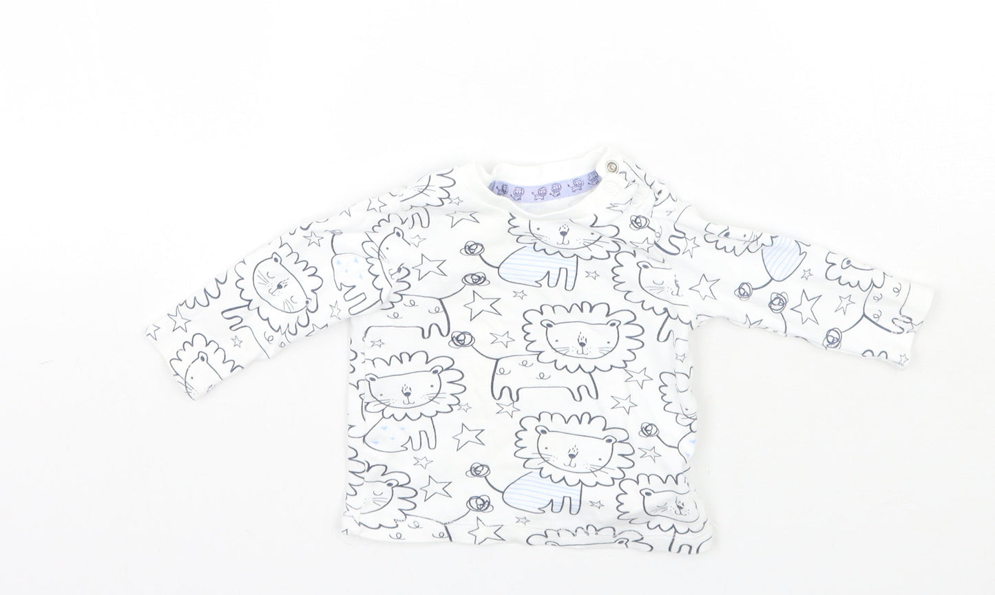 F&F Baby White Geometric  Basic T-Shirt Size 0-3 Months
