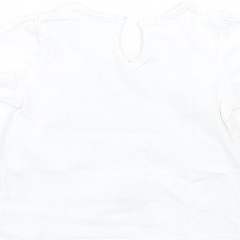 Matalan Girls White   Basic T-Shirt Size 6-9 Months