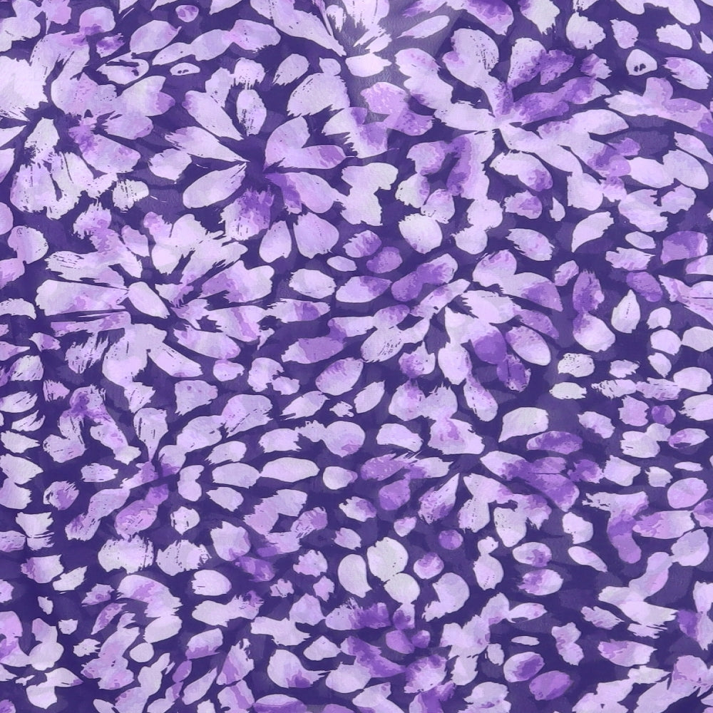 Julipa Womens Purple Floral  Basic Button-Up Size 16