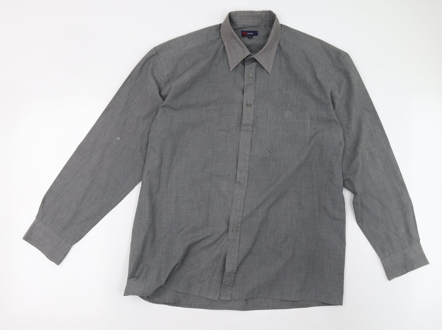 infuse Mens Grey    Button-Up Size XL