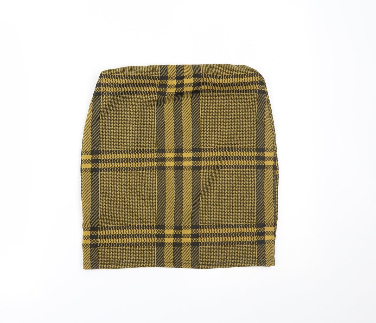 New Look Womens Yellow Houndstooth  Maxi Skirt Size 8