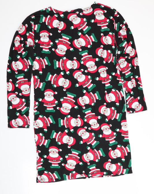 Brezz Womens Black    Nightshirt   - Santa Print