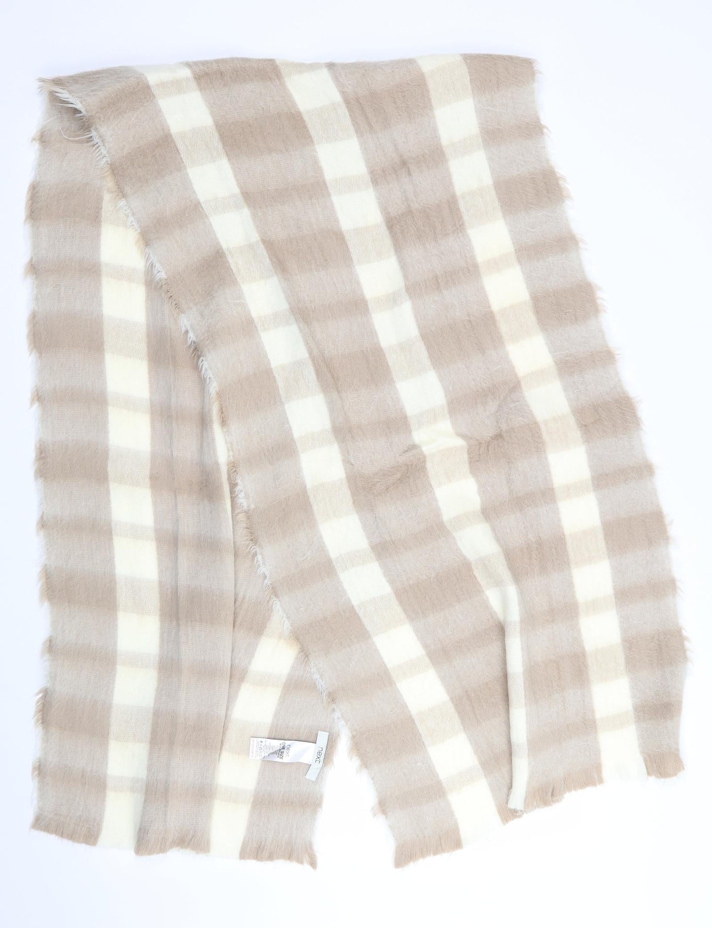 NEXT Womens Beige Check   Scarf