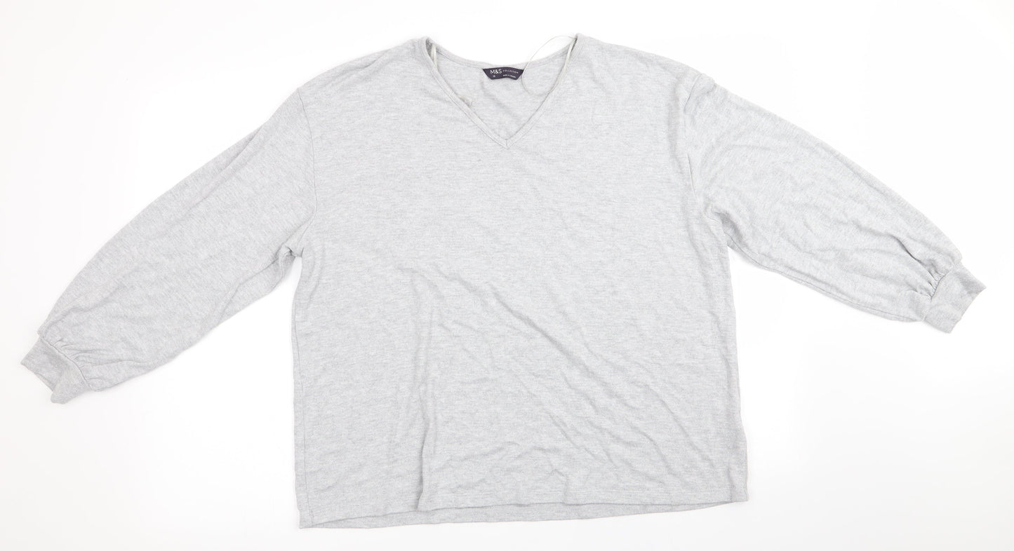 Marks and Spencer Womens Silver   Pullover Jumper Size 18  - Subtle glitter effect